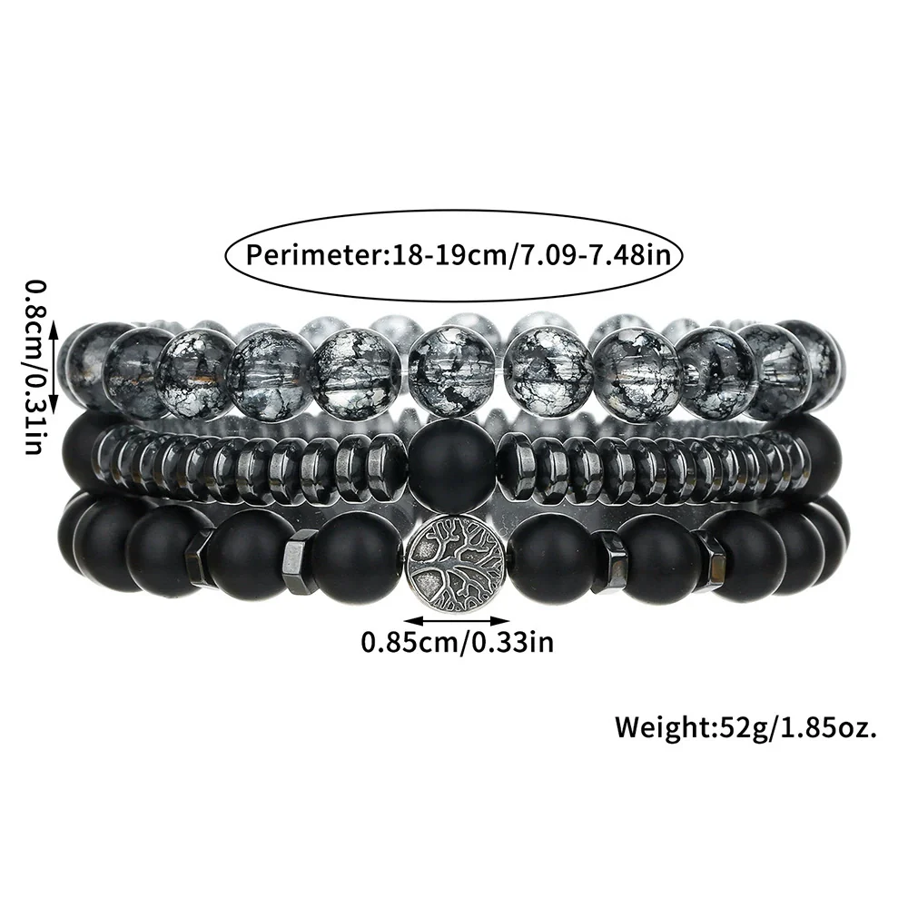 Alloy Black Gallstone And Black Magic Sand Manual Crafted Geometric Style Unisex Bracelet - Image 2