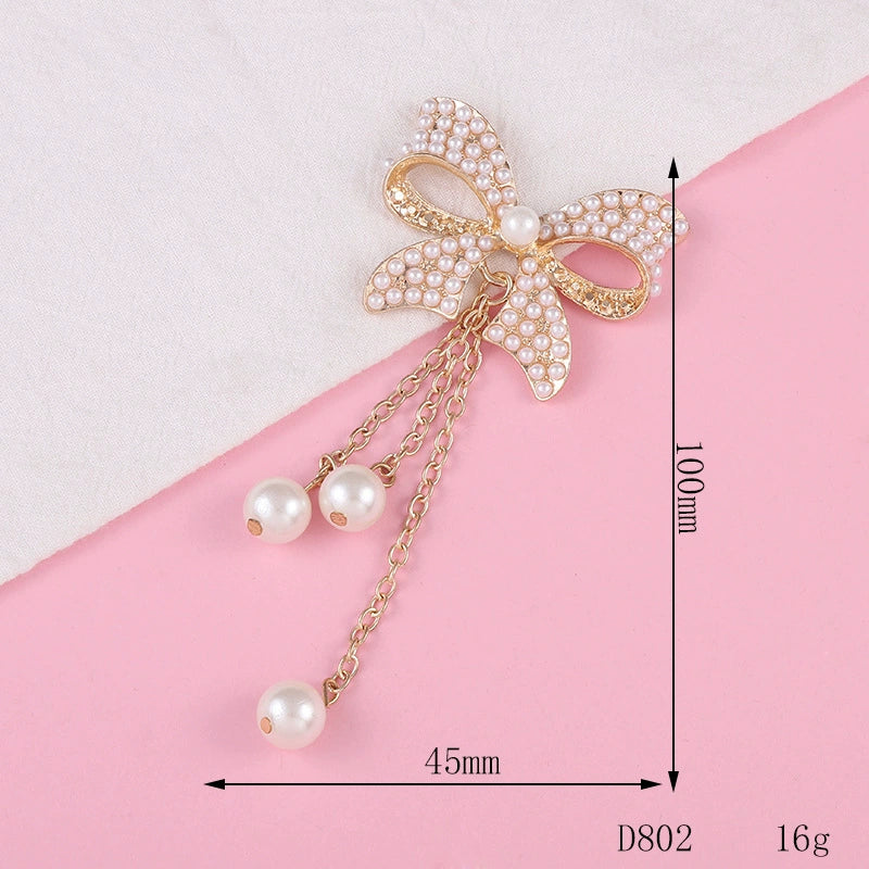Alloy Bow Tie Pattern Mobile Phone Case Tassel Pendant Jewelry Accessories Electroplating - Image 2