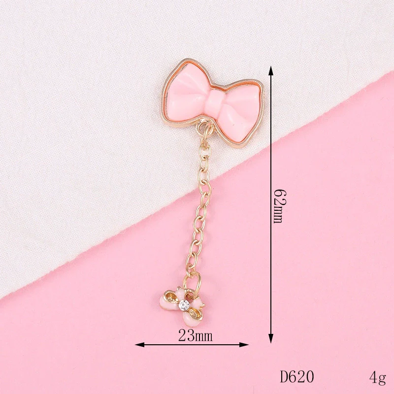Alloy Bow Tie Pattern Mobile Phone Case Tassel Pendant Jewelry Accessories Electroplating - Image 3