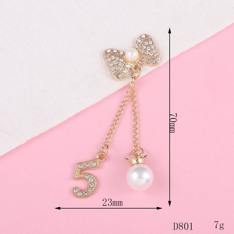 Alloy Bow Tie Pattern Mobile Phone Case Tassel Pendant Jewelry Accessories Electroplating - Image 4