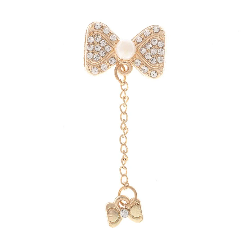Alloy Bow Tie Pattern Mobile Phone Case Tassel Pendant Jewelry Accessories Electroplating - Image 5