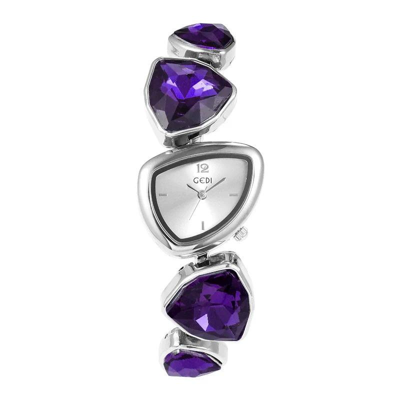Alloy Bracelet Watch Irregular Crystal Strap Light Luxury Fashion Design - Image 5
