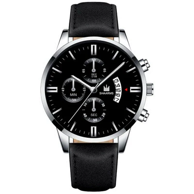 Alloy Business Casual Men's Round Dial Quartz Belt Watch With Scale Display And Horseshoe Buckle - Image 13