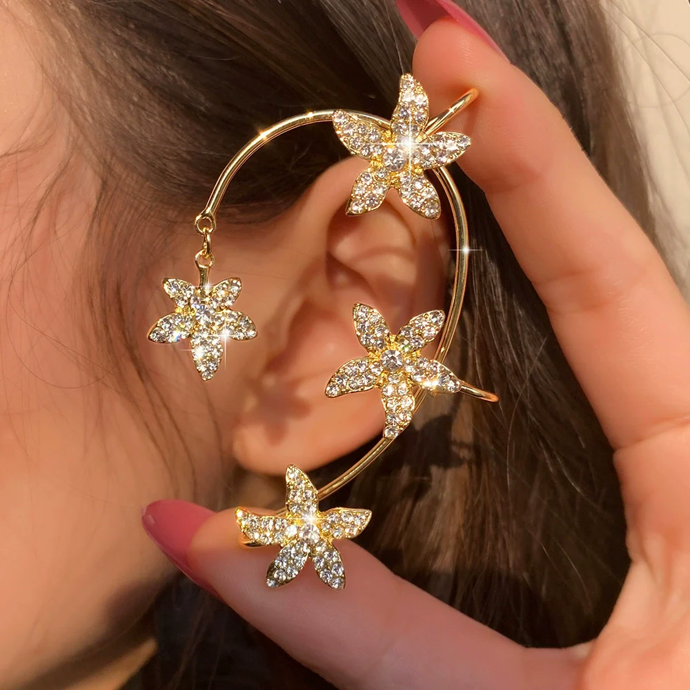 Alloy Butterfly Ear Clip With Diamond And Geometric Design For Women - Image 12
