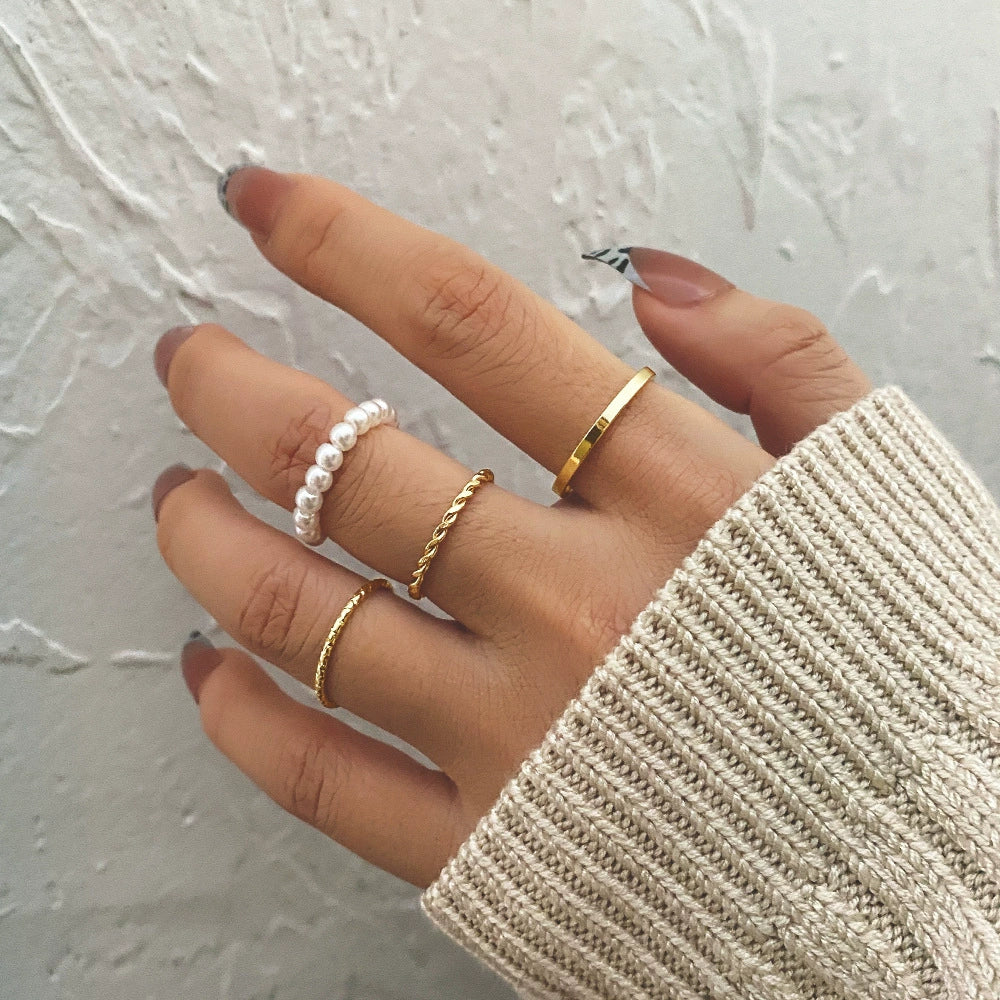 Alloy Butterfly Punk Style Couple Ring Set With Geometric Pattern And Electroplating Treatment - Image 25