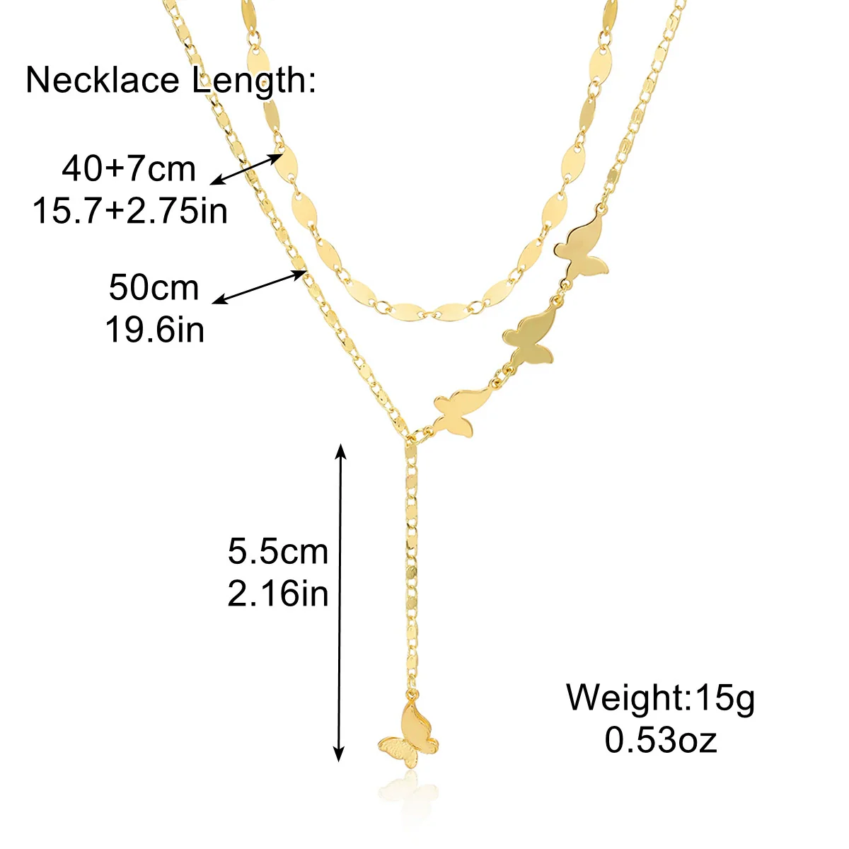 Alloy Butterfly Women's Collarbone Necklace With Electroplating Treatment - Image 14