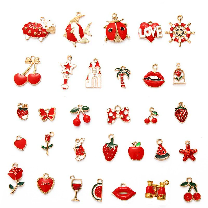 Alloy Cartoon Dripping Oil Handmade Pendant Earrings Jewelry Mobile Phone Shell Accessories Wholesale - Image 7
