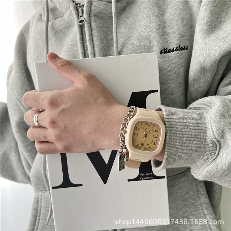 Alloy Case Sports Square Watch For Male And Female Students Klein Blue Waterproof - Image 8