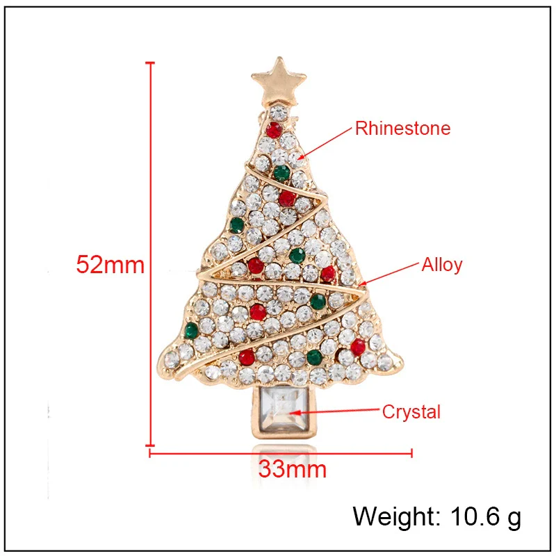 Alloy Christmas Tree Brooch Electroplated For Women - Image 5
