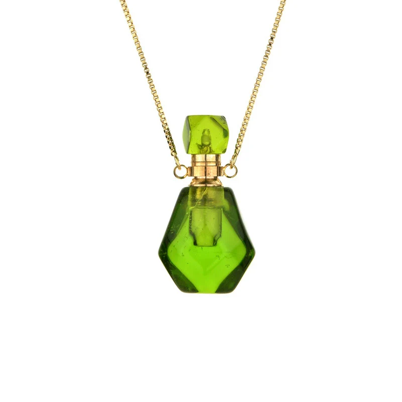Alloy Crystal Flameshaped Perfume Bottle Pendant Necklace With Box Chain For Women Environmentally Friendly - Image 13