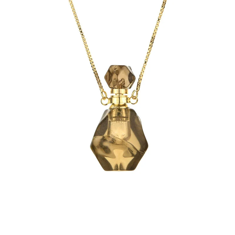 Alloy Crystal Flameshaped Perfume Bottle Pendant Necklace With Box Chain For Women Environmentally Friendly - Image 5