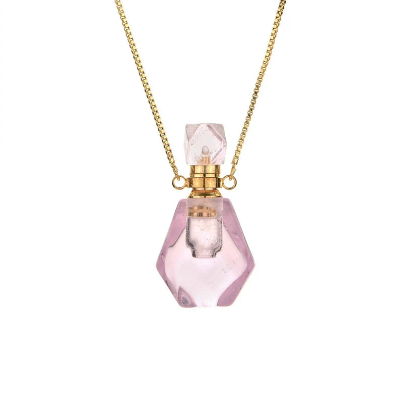 Alloy Crystal Flameshaped Perfume Bottle Pendant Necklace With Box Chain For Women Environmentally Friendly - Image 6