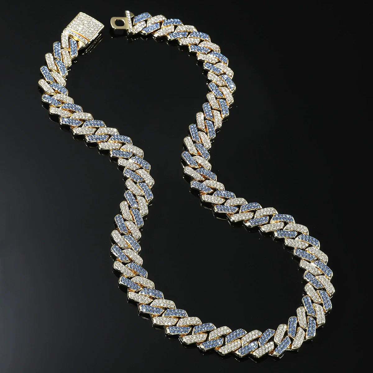 Alloy Cuban Chain Hiphop Style Jewelry With Geometric Pattern And Diamond Design - Image 2