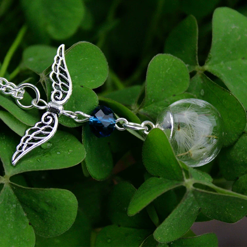 Alloy Dandelion Vintage Geometric Electroplating Floating Bottle Pendant Necklace - Image 2