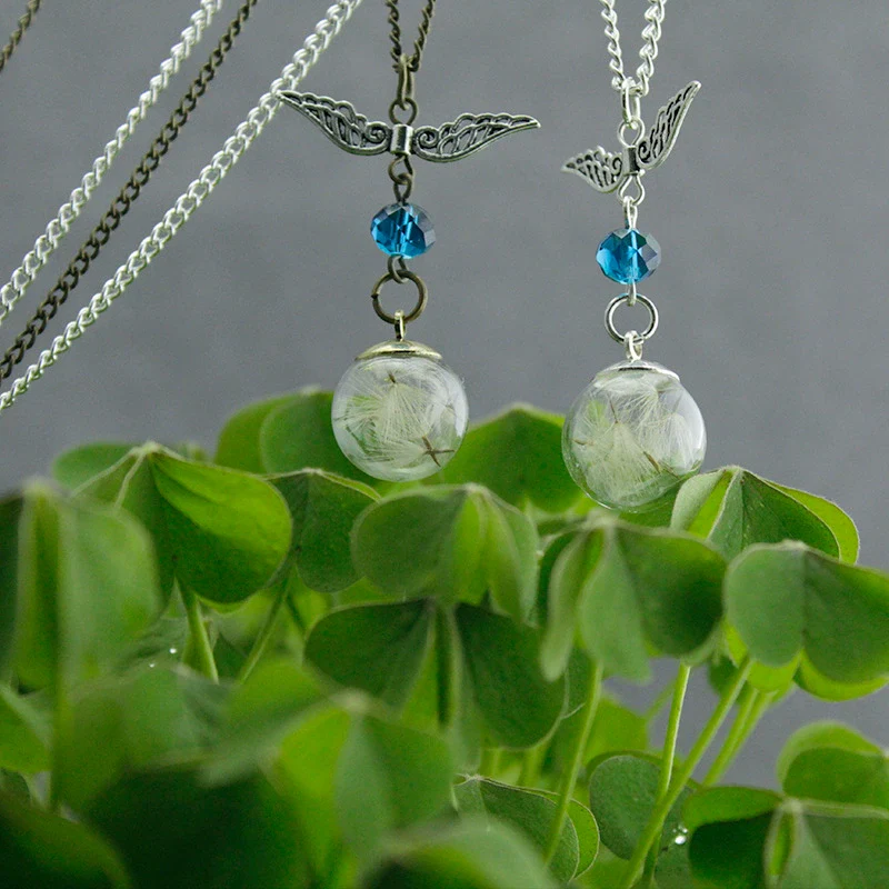 Alloy Dandelion Vintage Geometric Electroplating Floating Bottle Pendant Necklace - Image 4