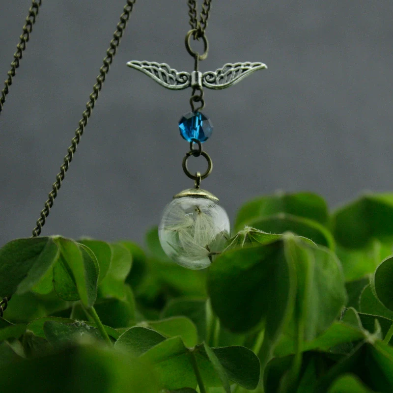 Alloy Dandelion Vintage Geometric Electroplating Floating Bottle Pendant Necklace - Image 5