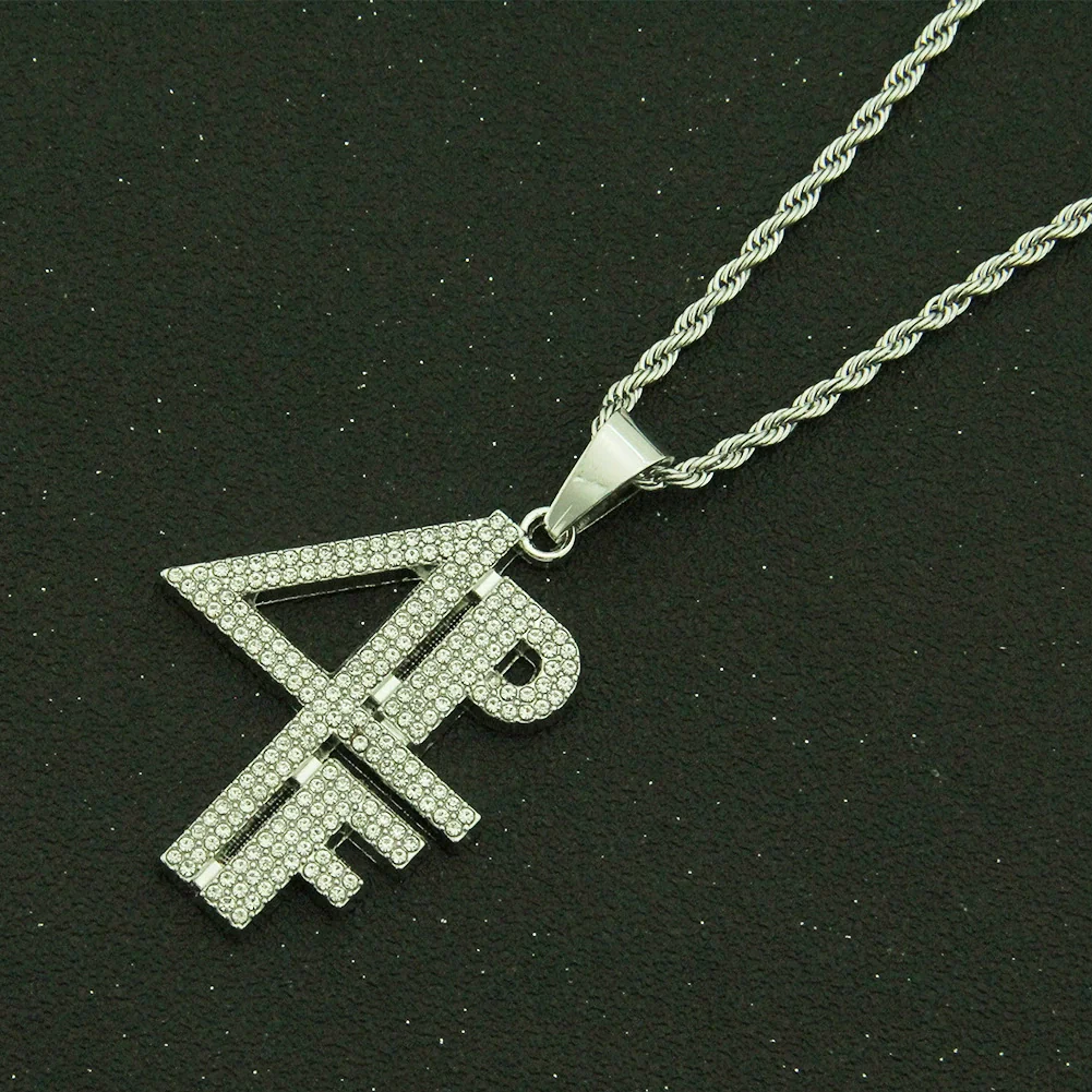 Alloy Diamond Letter And Number Pendant Men's Hip Hop Street Accessories - Image 4