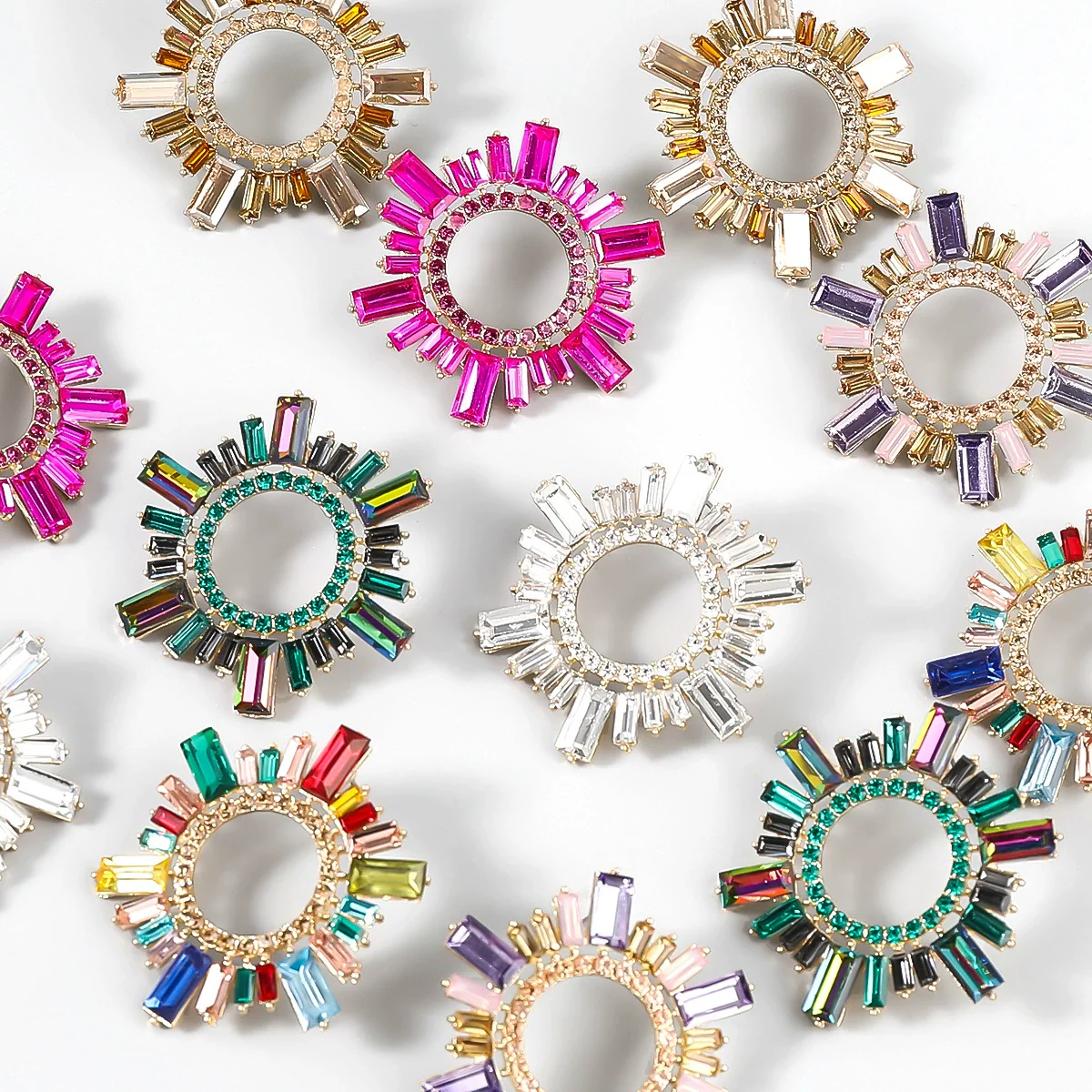 Alloy Diamond Sunflower Fashion Women's Earrings