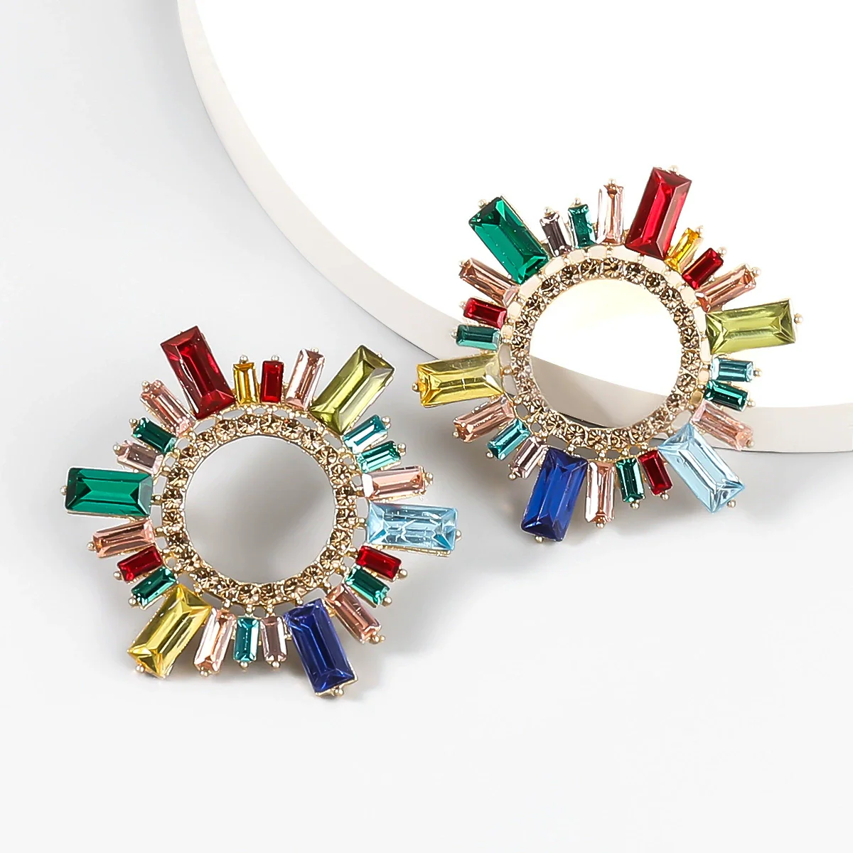 Alloy Diamond Sunflower Fashion Women's Earrings - Image 7
