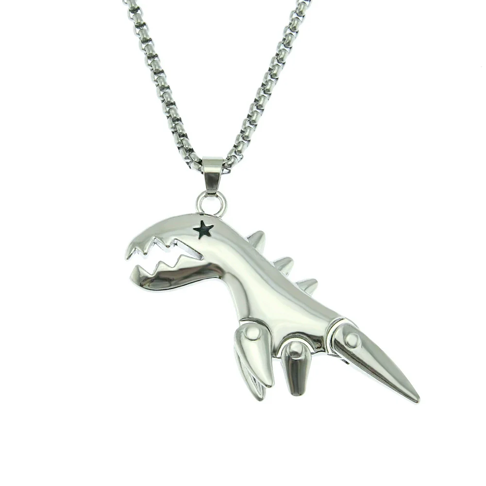 Alloy Dinosaur Pendant Necklace With Geometric Style And Electroplating For Men And Women Couple - Image 6