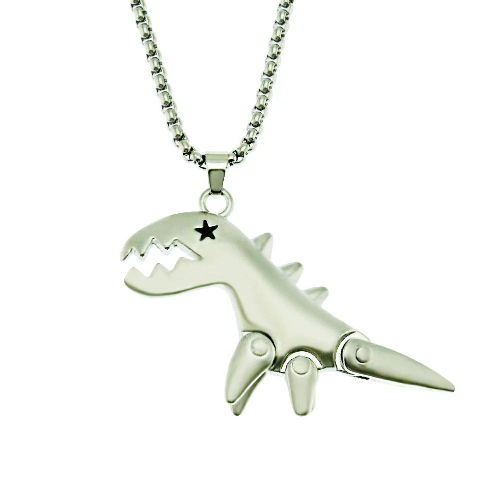 Alloy Dinosaur Pendant Necklace With Geometric Style And Electroplating For Men And Women Couple - Image 7