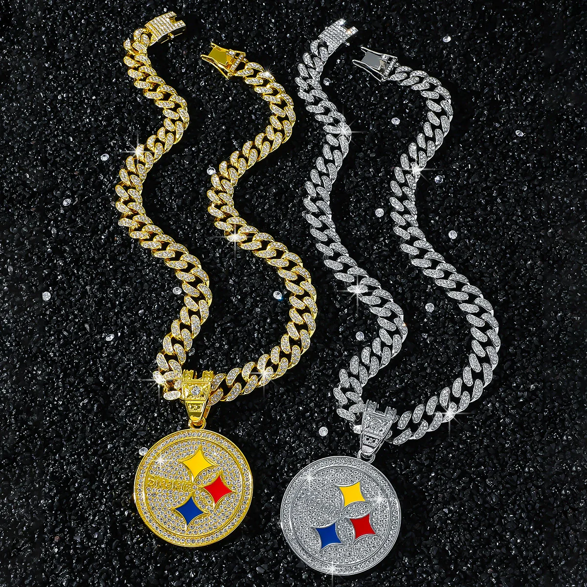 Alloy Disc Logo Pendant Hiphop Necklace With Animals Zodiac Pattern And Electroplating Design For Men Cuban Chain Style - Image 2