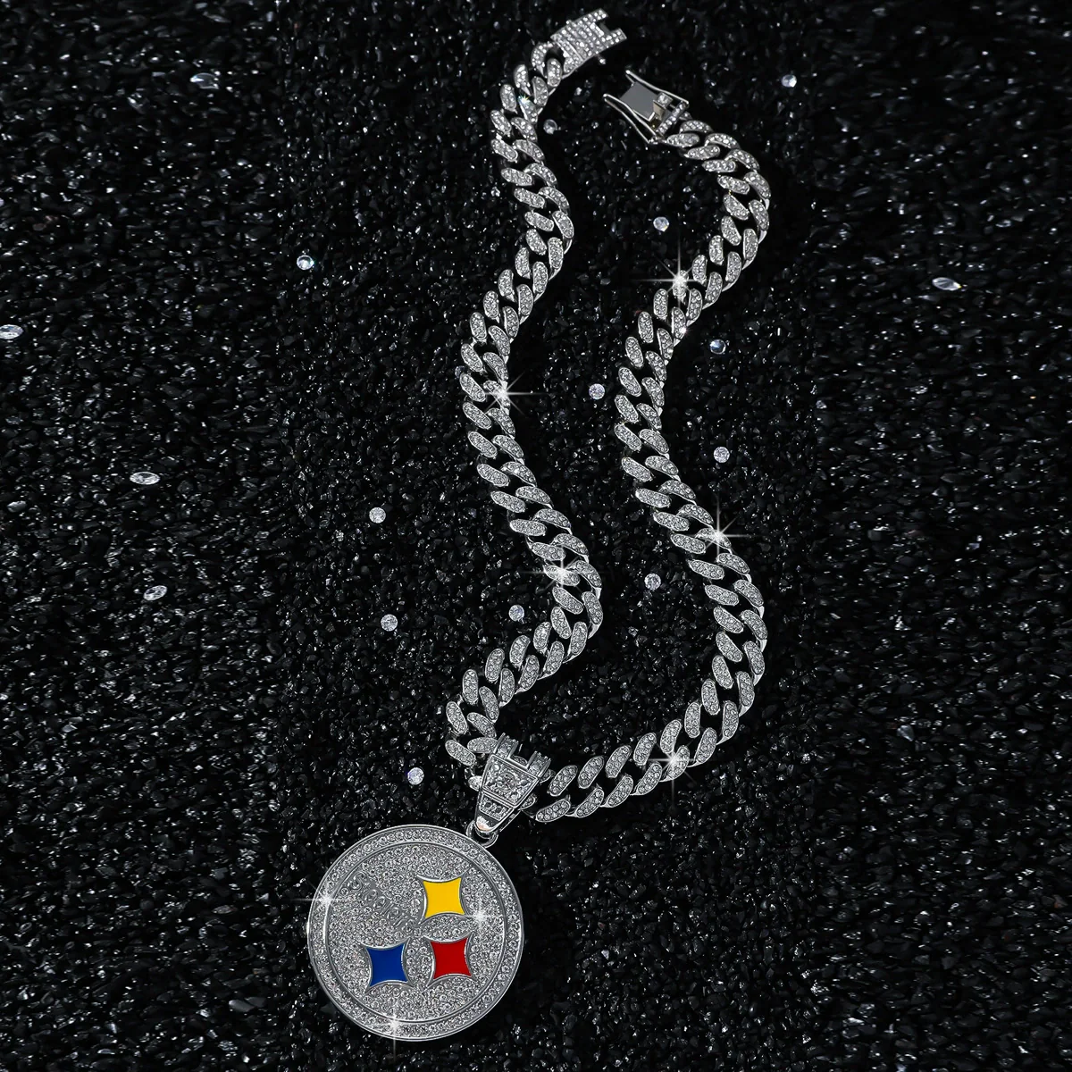 Alloy Disc Logo Pendant Hiphop Necklace With Animals Zodiac Pattern And Electroplating Design For Men Cuban Chain Style - Image 3