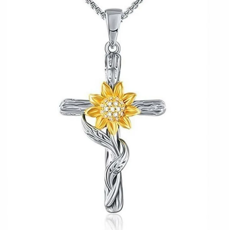 Alloy Electroplated Sunflower Pendant Clavicle Chain For Ladies - Image 8