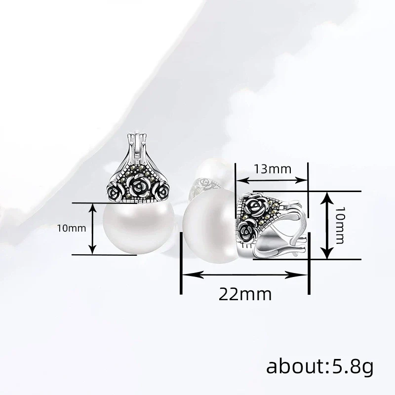 Alloy Elegant Geometric And Flower Pattern Zircon Inlaid Rose Earrings For Women - Image 4