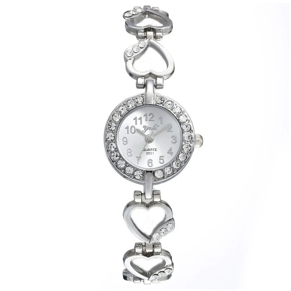 Alloy Fashion Heart String Bracelet Women's Quartz Watch With Round Dial - Image 7