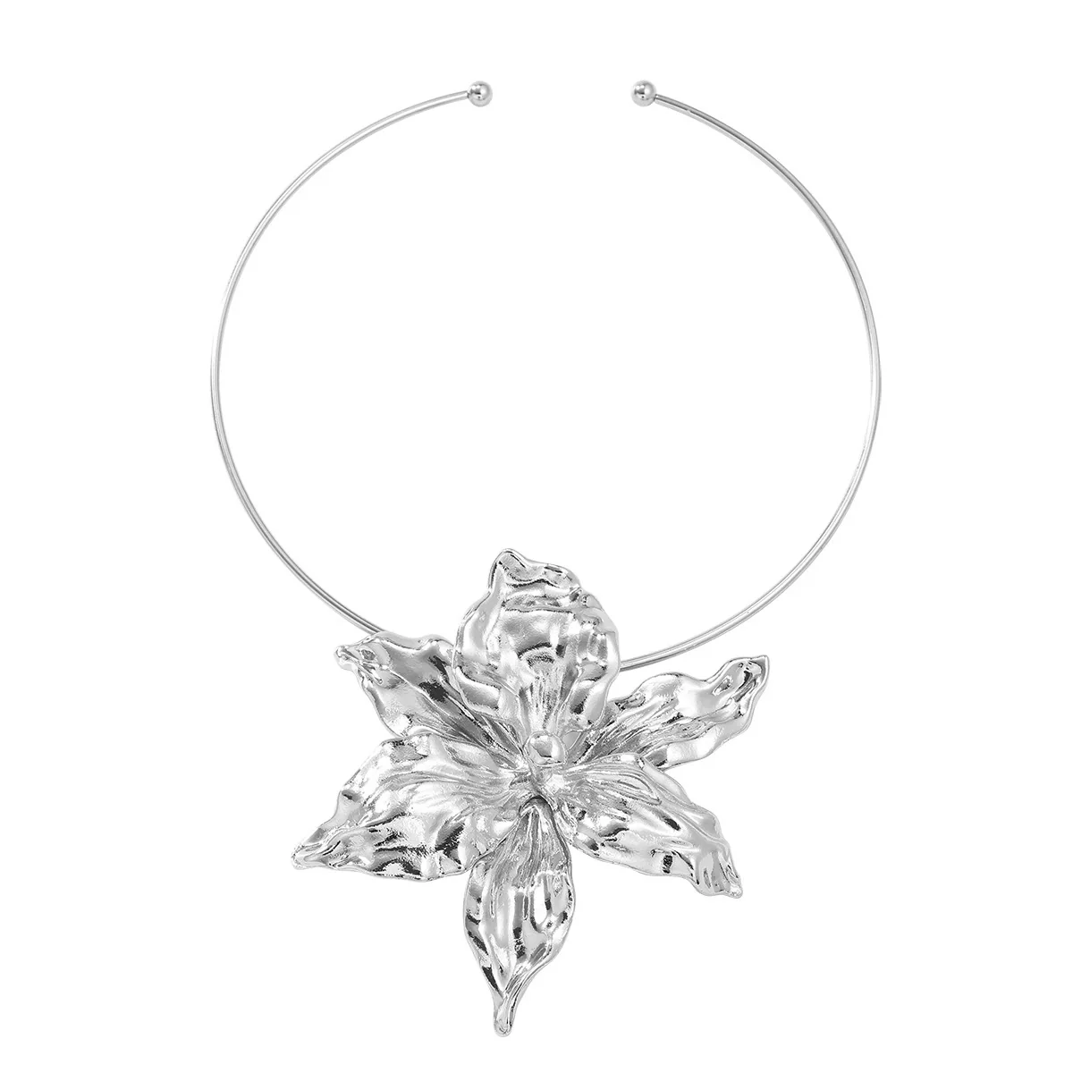 Alloy Flower Hip Hop Women's Necklace With Snake Bone Chain - Image 6