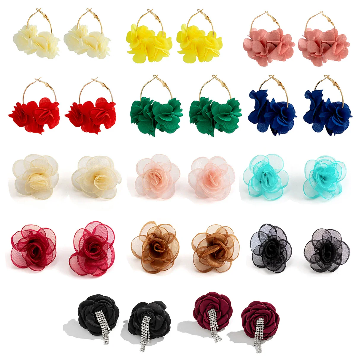 Alloy Flower Style Electroplated Women's Earrings - Image 3