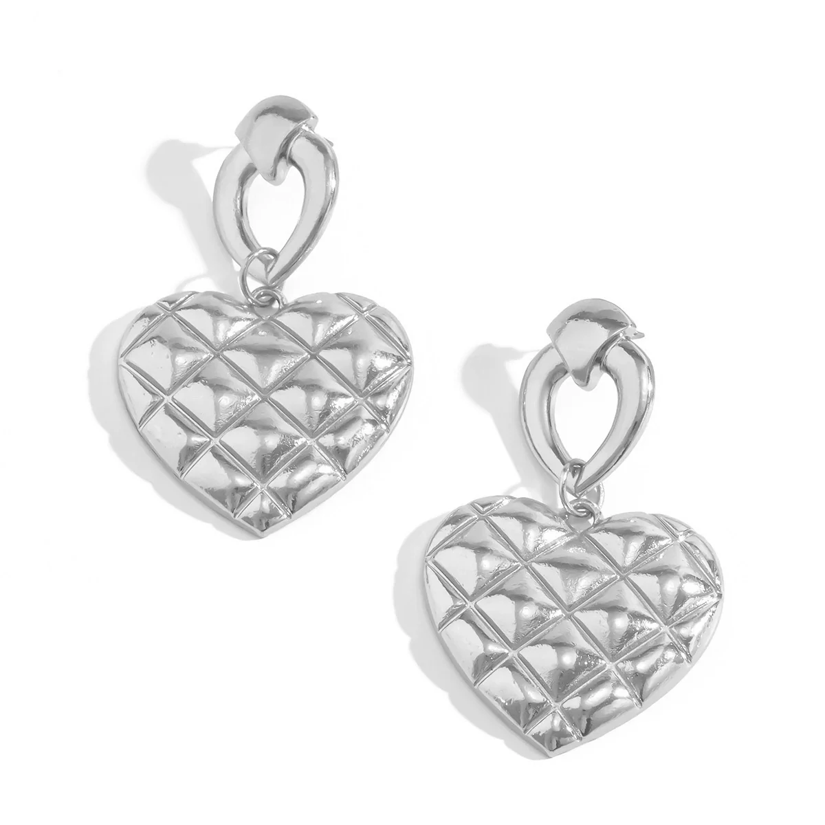 Alloy Geometric And Heart Shape Liquid Love Tassel Earrings For Women With Electroplating - Image 6