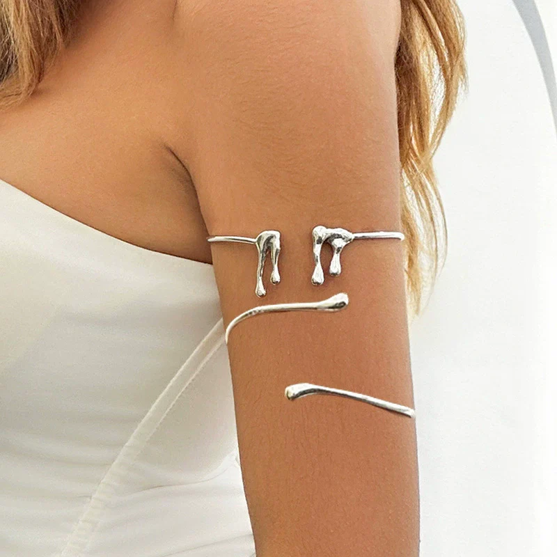 Alloy Geometric Electroplated Women's Water Drop Arm Ring Bracelet - Image 2