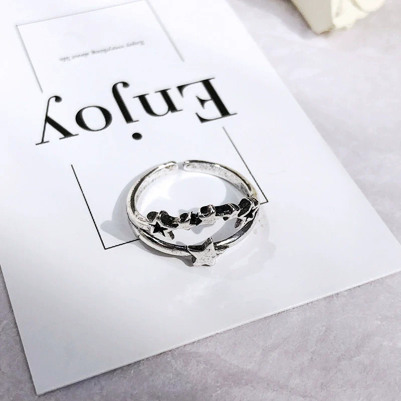 Alloy Geometric Electroplating Unisex Retro Open Multilayer Ring Hiphop Style Hand Jewelry - Image 11