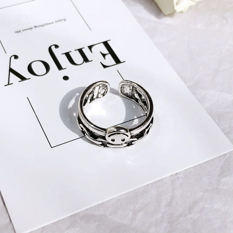 Alloy Geometric Electroplating Unisex Retro Open Multilayer Ring Hiphop Style Hand Jewelry - Image 8