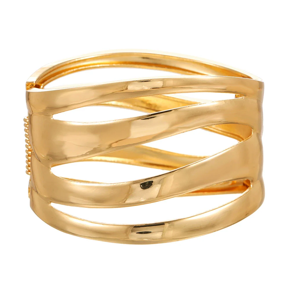 Alloy Geometric Electroplating Water Drop Glossy Asymmetric Spring Opening Unisex Bracelet - Image 15