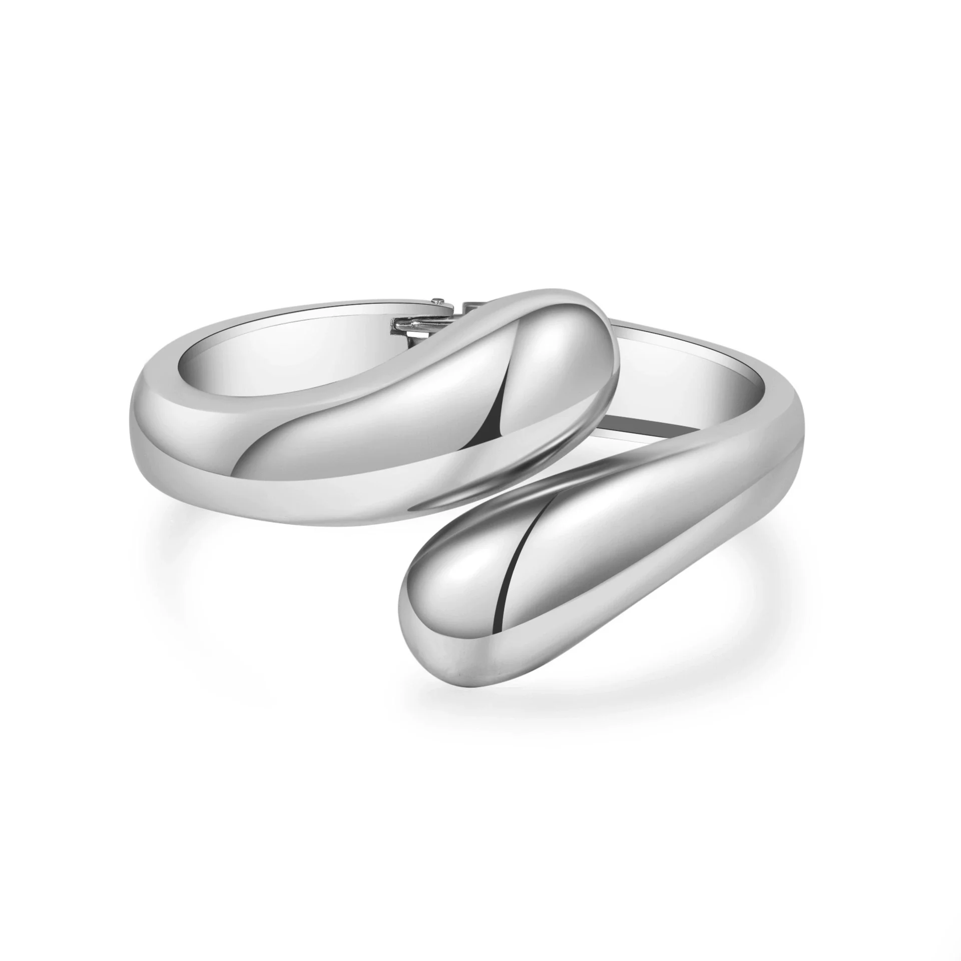 Alloy Geometric Electroplating Water Drop Glossy Asymmetric Spring Opening Unisex Bracelet - Image 22