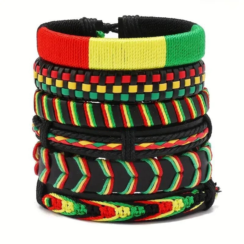 Alloy Geometric Hand Knitted Vintage Style Loop Maple Leaf Multilayer Bouncing Rope Bracelet - Image 8