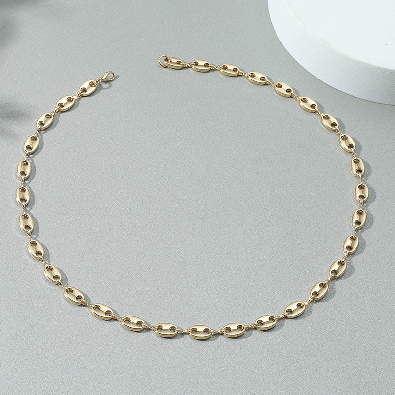Alloy Geometric Hip Hop Personality Charm Jewelry Set With Cuban Chain Bracelet And Necklace - Image 11