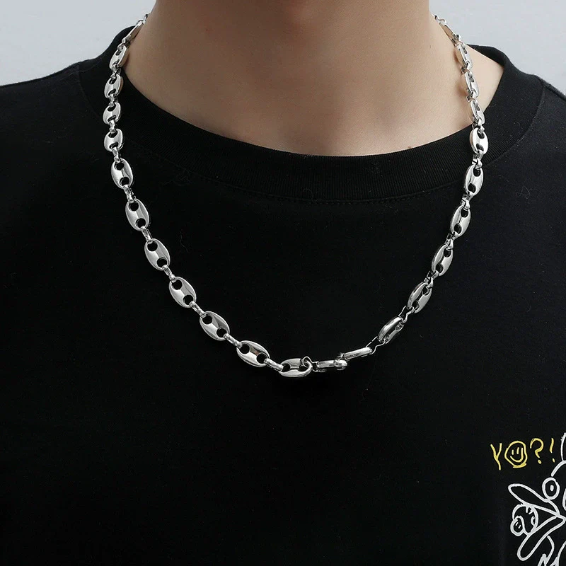 Alloy Geometric Hip Hop Personality Charm Jewelry Set With Cuban Chain Bracelet And Necklace - Image 4
