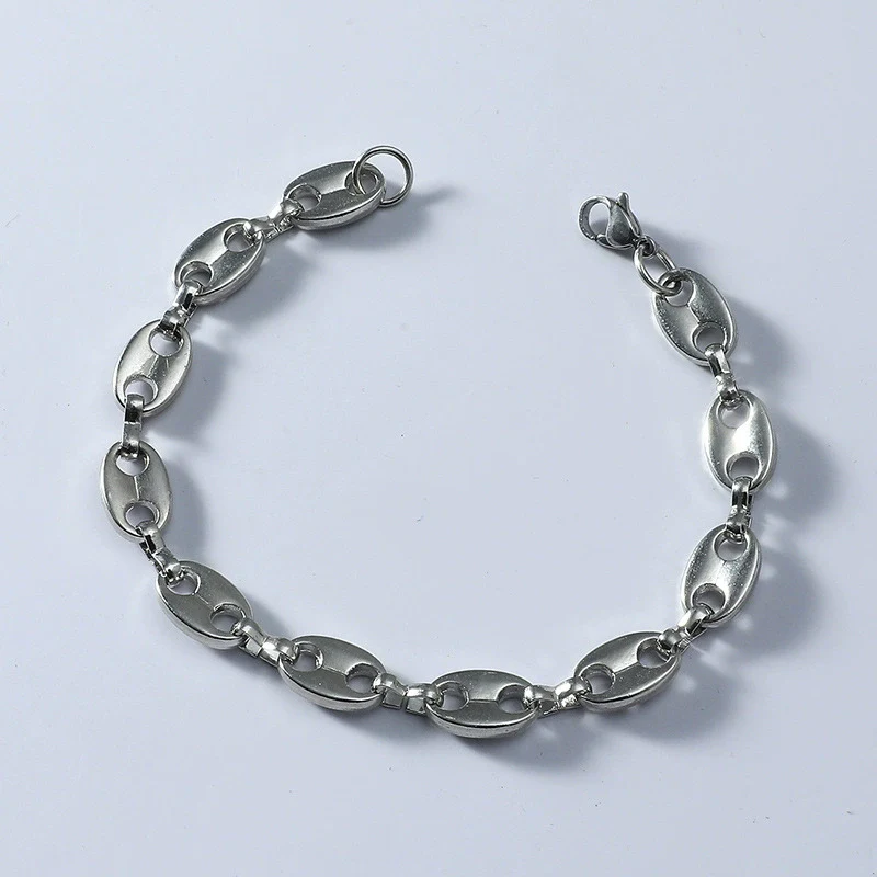 Alloy Geometric Hip Hop Personality Charm Jewelry Set With Cuban Chain Bracelet And Necklace - Image 7