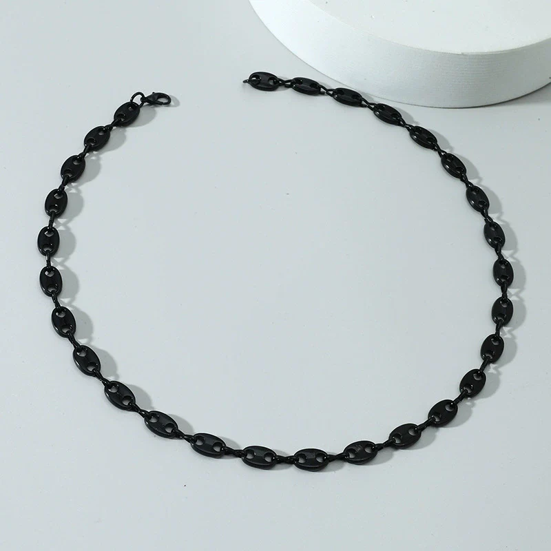 Alloy Geometric Hip Hop Personality Charm Jewelry Set With Cuban Chain Bracelet And Necklace - Image 8