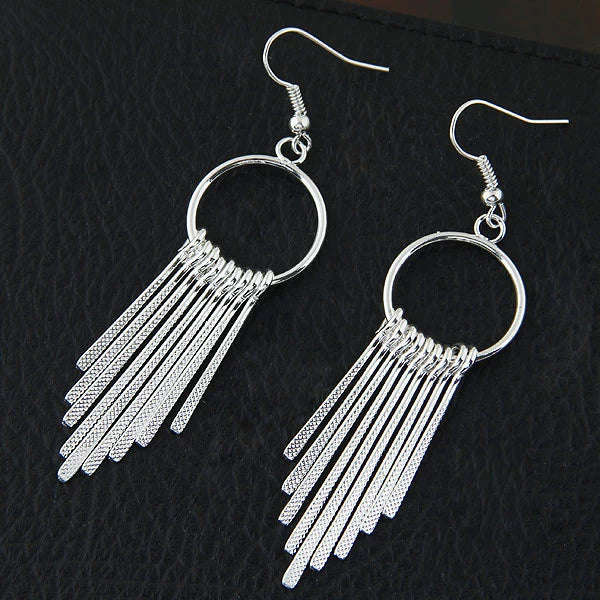 Alloy Geometric Hollow Nine Leaves Earrings Electroplated - Image 4