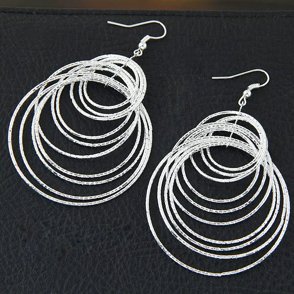 Alloy Geometric Hollow Nine Leaves Earrings Electroplated - Image 6