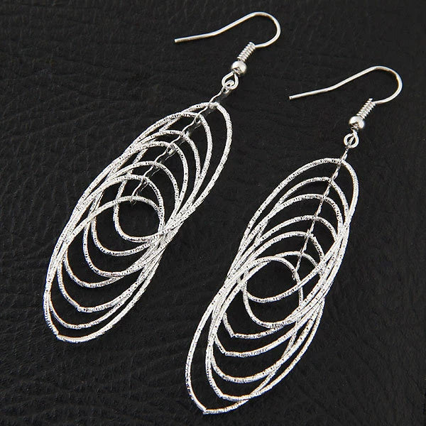 Alloy Geometric Hollow Nine Leaves Earrings Electroplated - Image 7