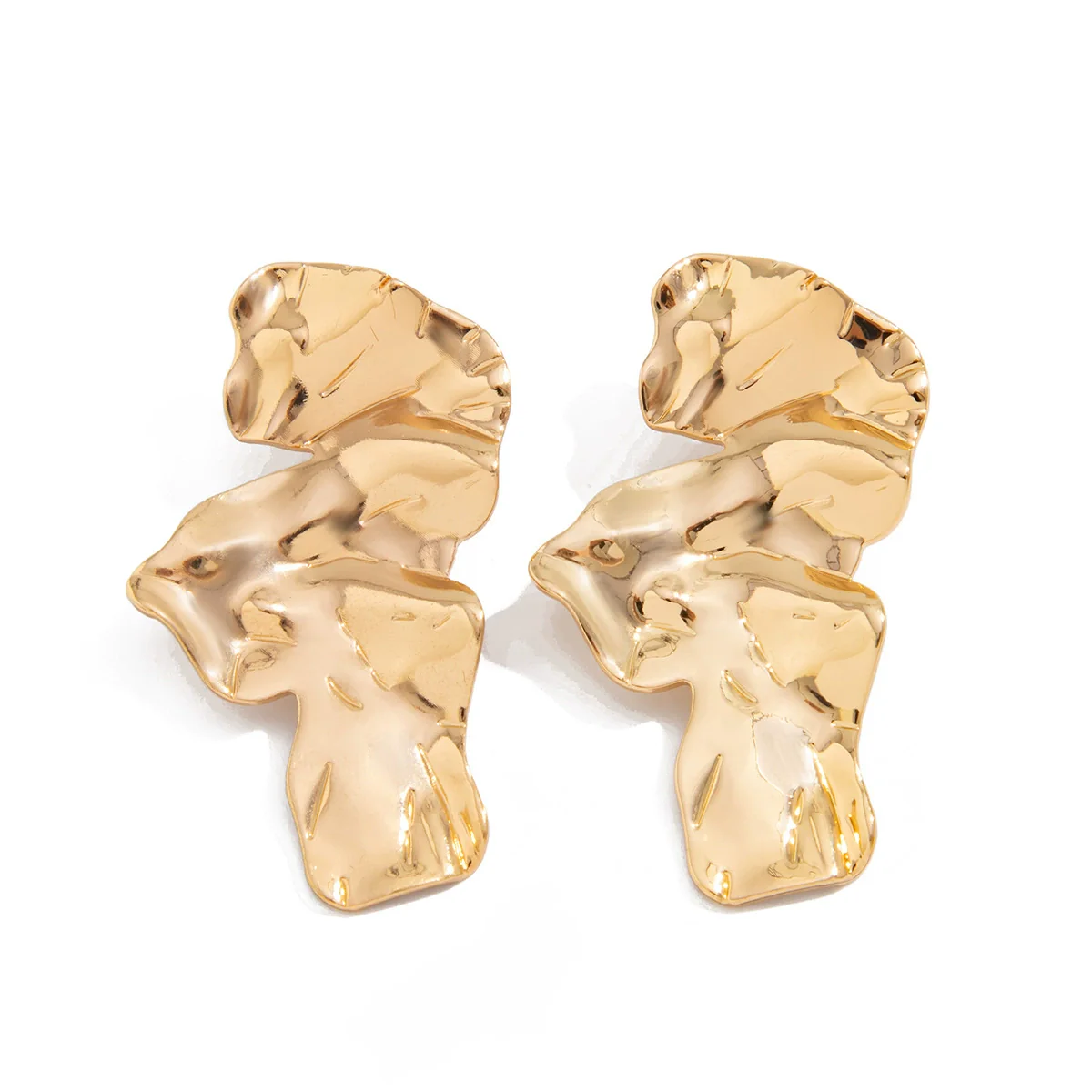 Alloy Geometric Hollow Pleated Electroplated Women's Earrings - Image 4