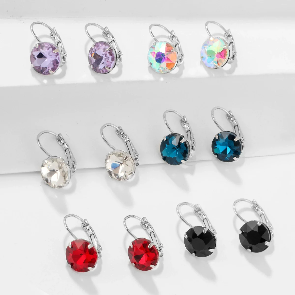 Alloy Geometric Light Luxury Electroplating Women's Earrings Sixpiece Set Jewelry - Image 3