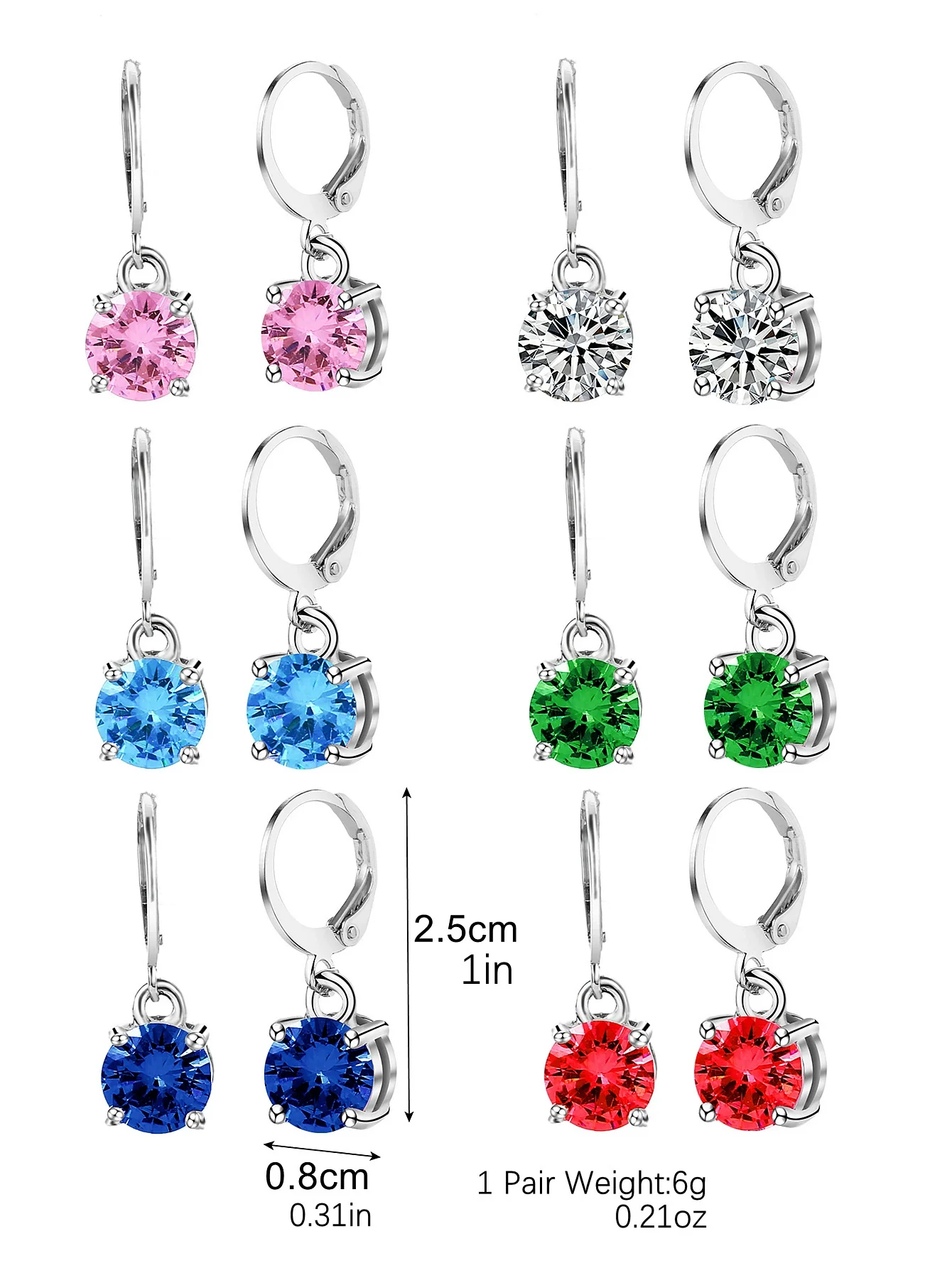 Alloy Geometric Light Luxury Electroplating Women's Earrings Sixpiece Set Jewelry - Image 6