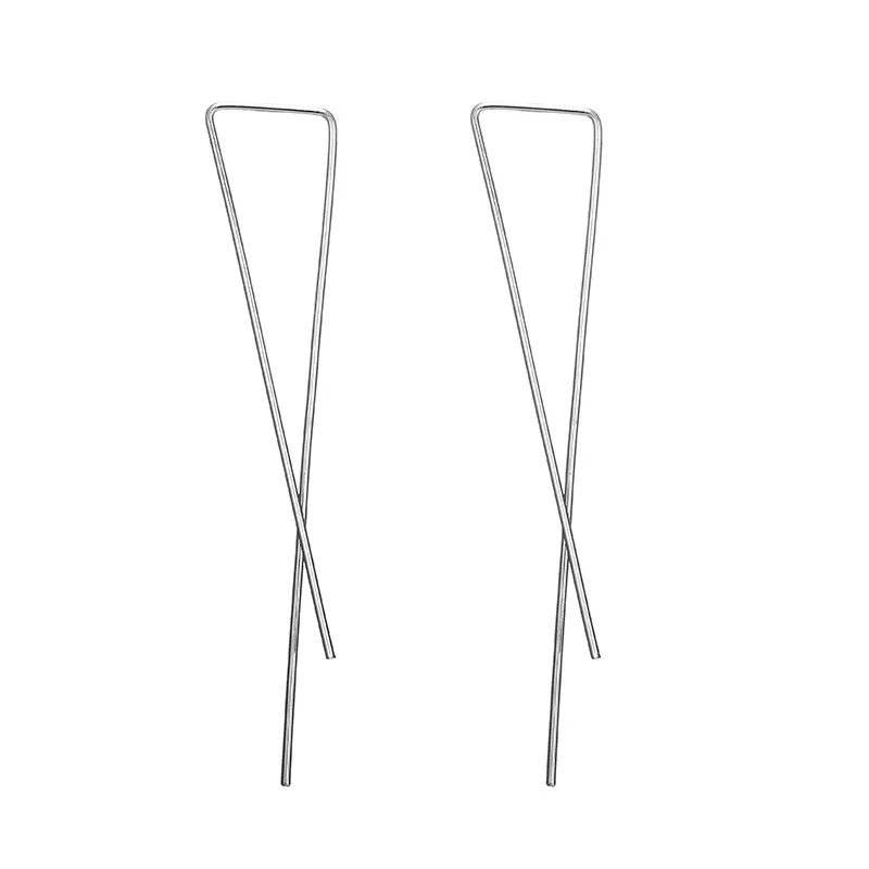 Alloy Geometric Line Hollow Metal Earrings With Electroplating - Image 3